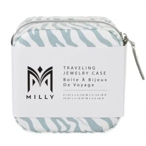 Milly Travel Jewelry Case - Blue/White Zebra